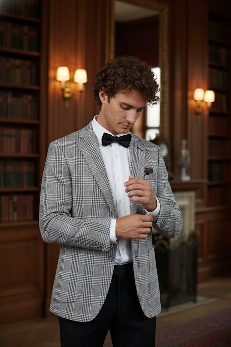 Grey Windowpane Sports Jacket