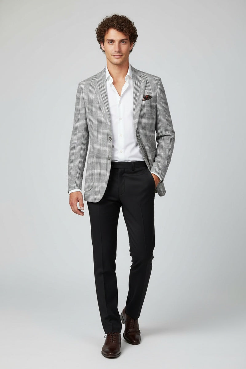 Grey Windowpane Sports Jacket