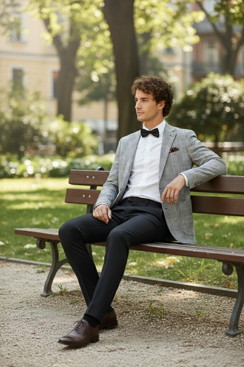 Grey Windowpane Sports Jacket