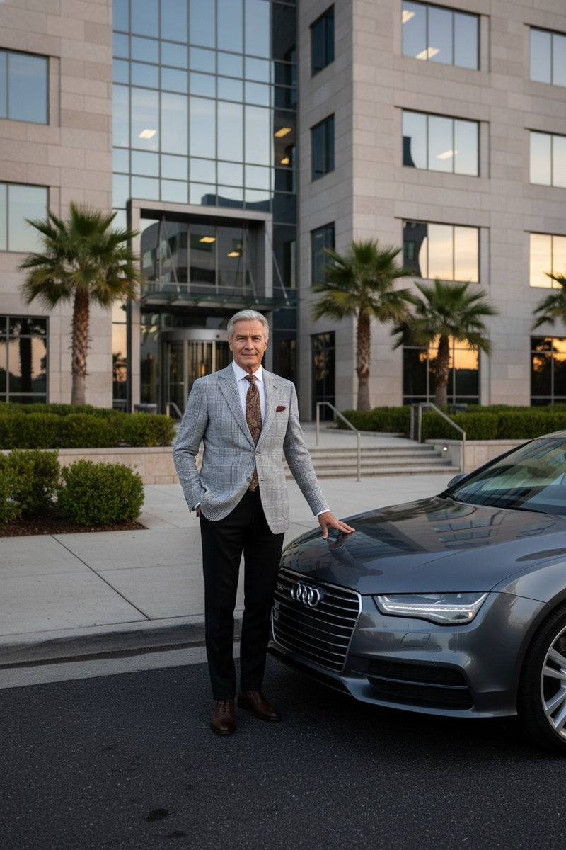 Grey Windowpane Sports Jacket