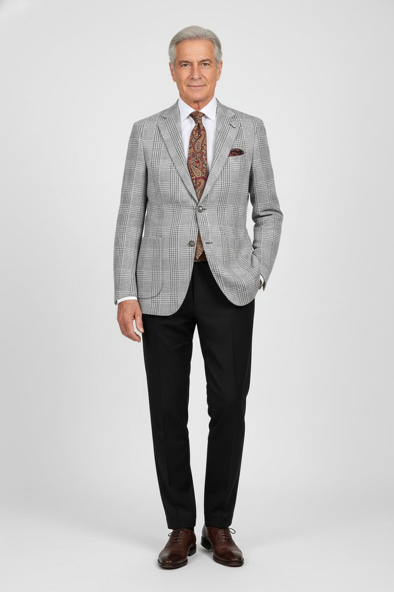 Grey Windowpane Sports Jacket