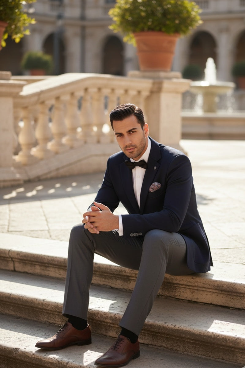 Navy Solid Sports Jacket