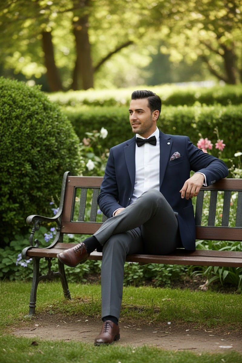 Navy Solid Sports Jacket