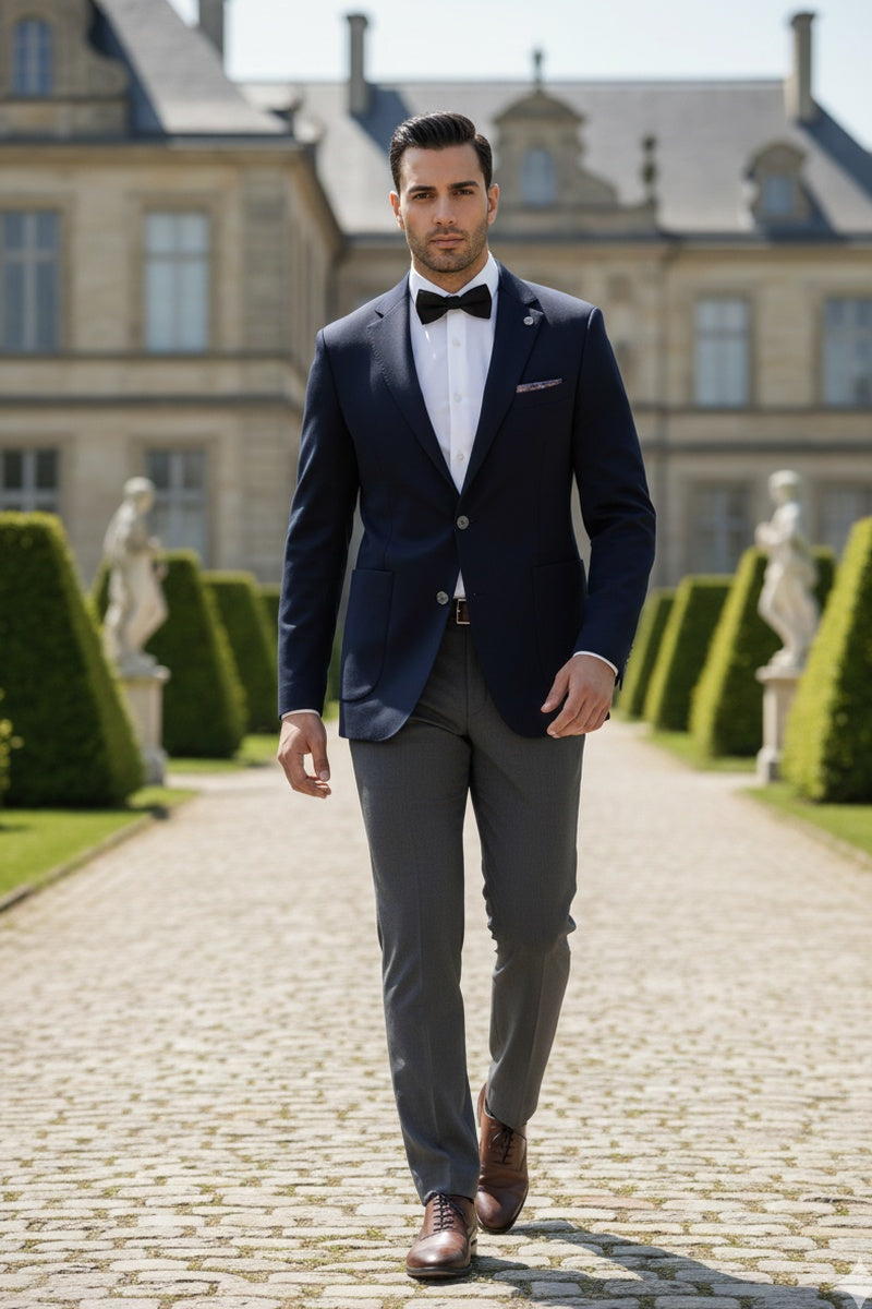 Navy Solid Sports Jacket