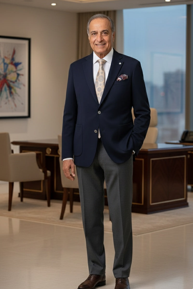Navy Solid Sports Jacket