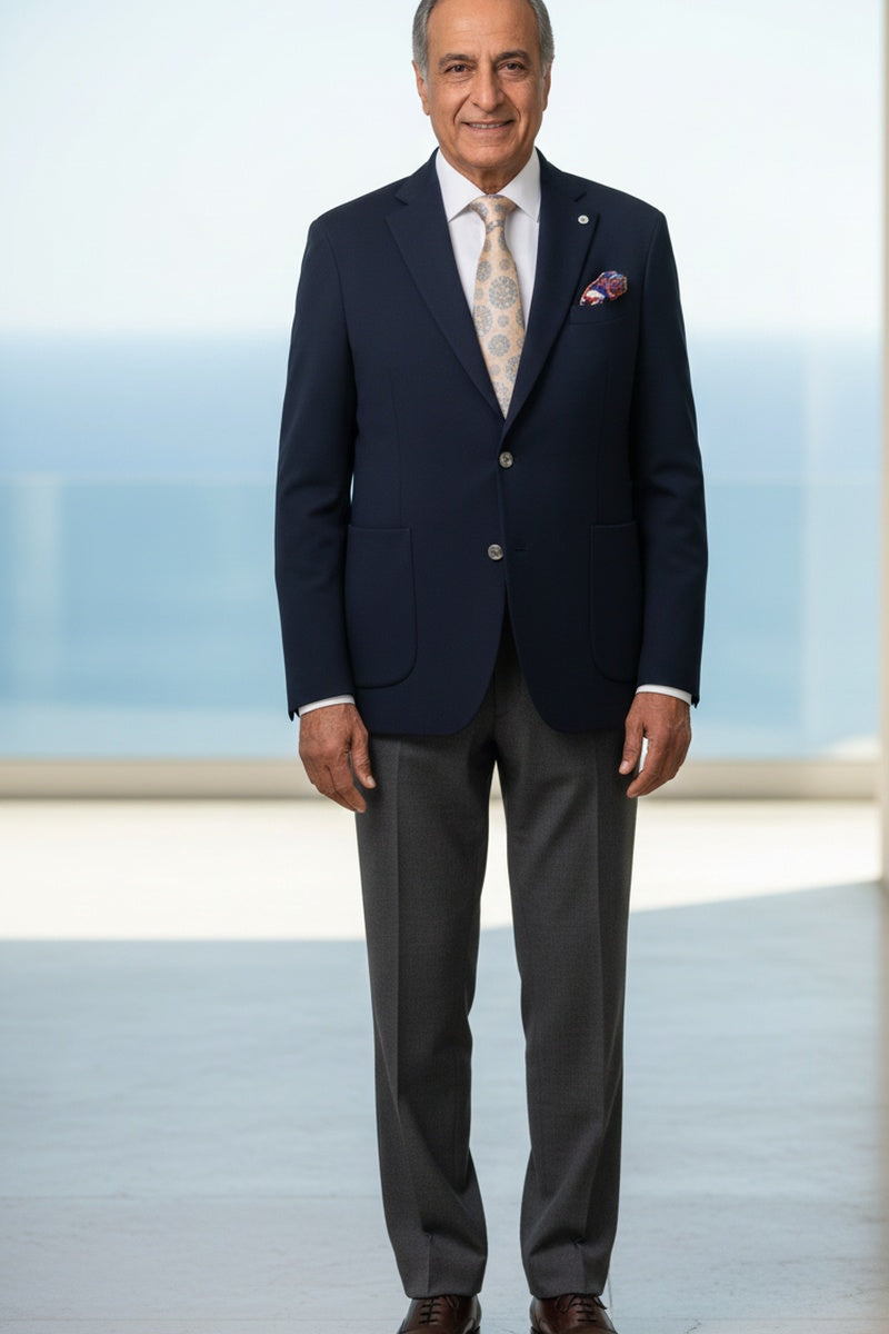 Navy Solid Sports Jacket