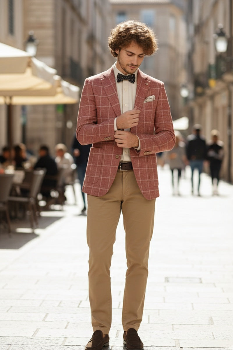 Crimson Windowpane Sports Jacket