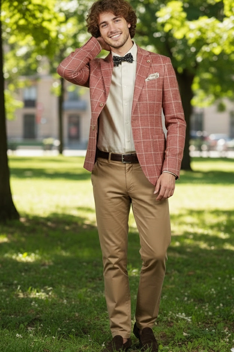 Crimson Windowpane Sports Jacket