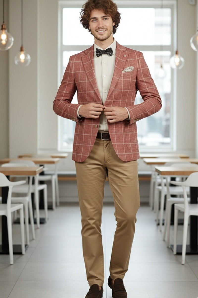 Crimson Windowpane Sports Jacket
