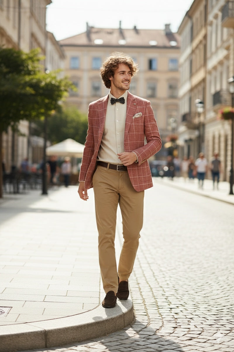 Crimson Windowpane Sports Jacket