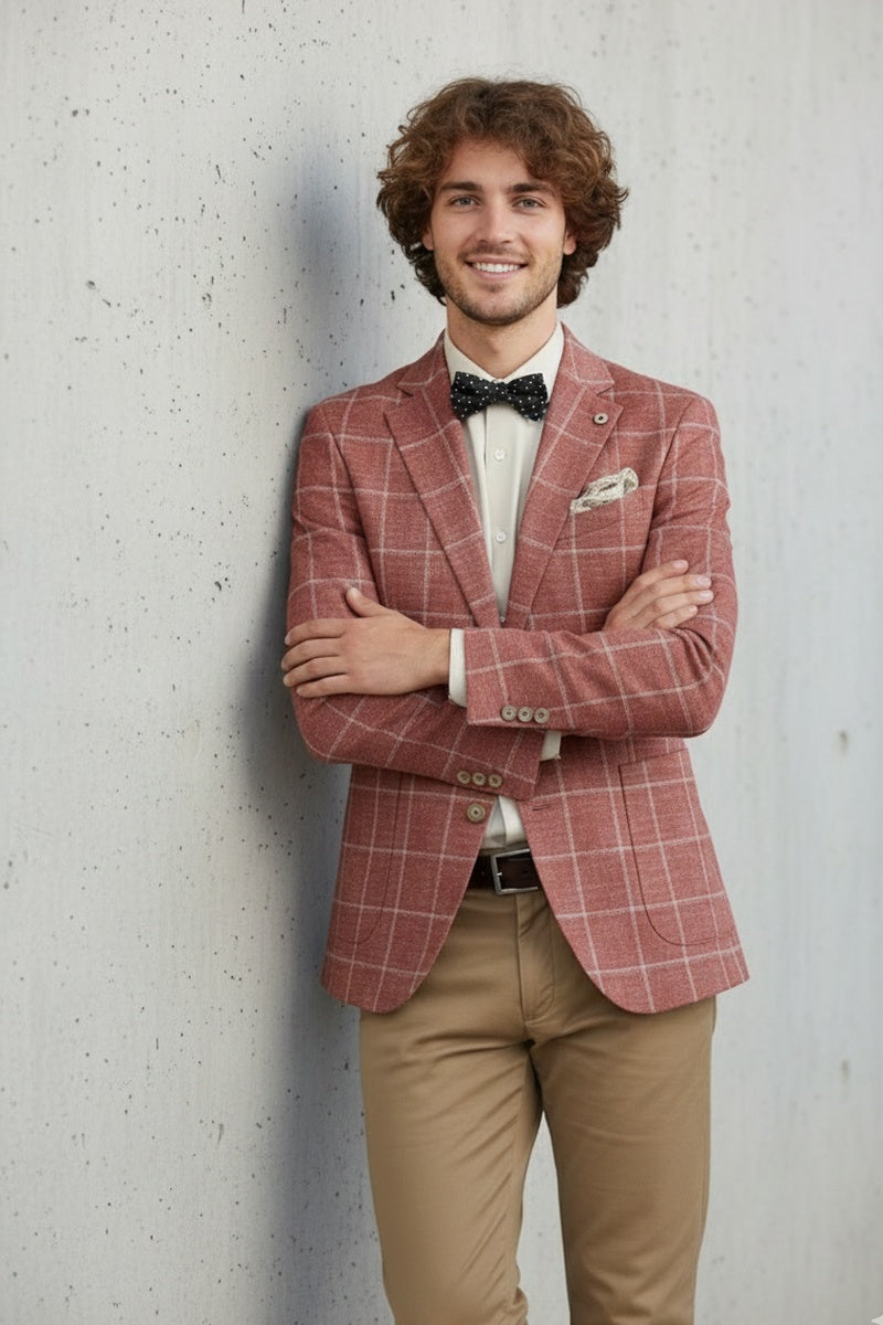 Crimson Windowpane Sports Jacket