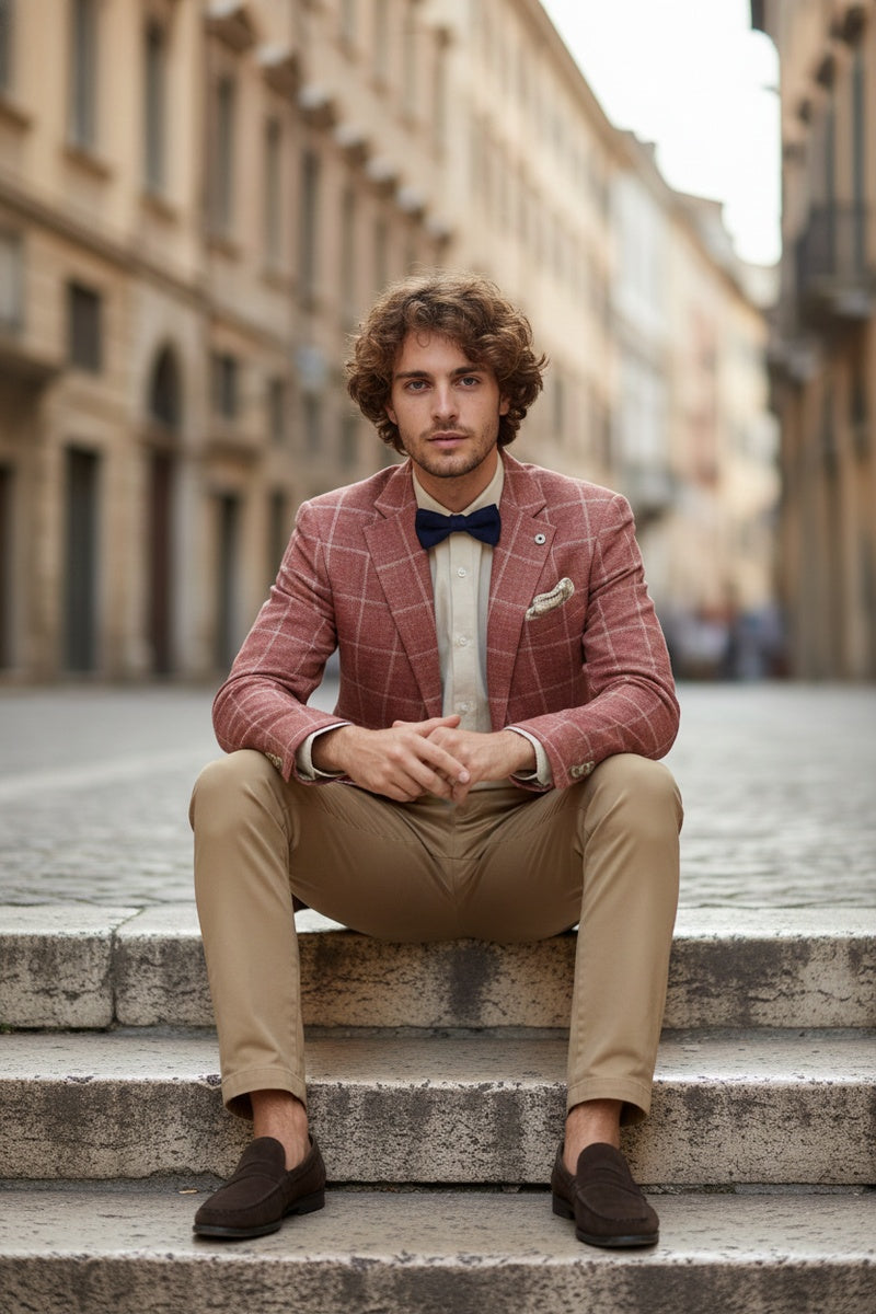 Crimson Windowpane Sports Jacket