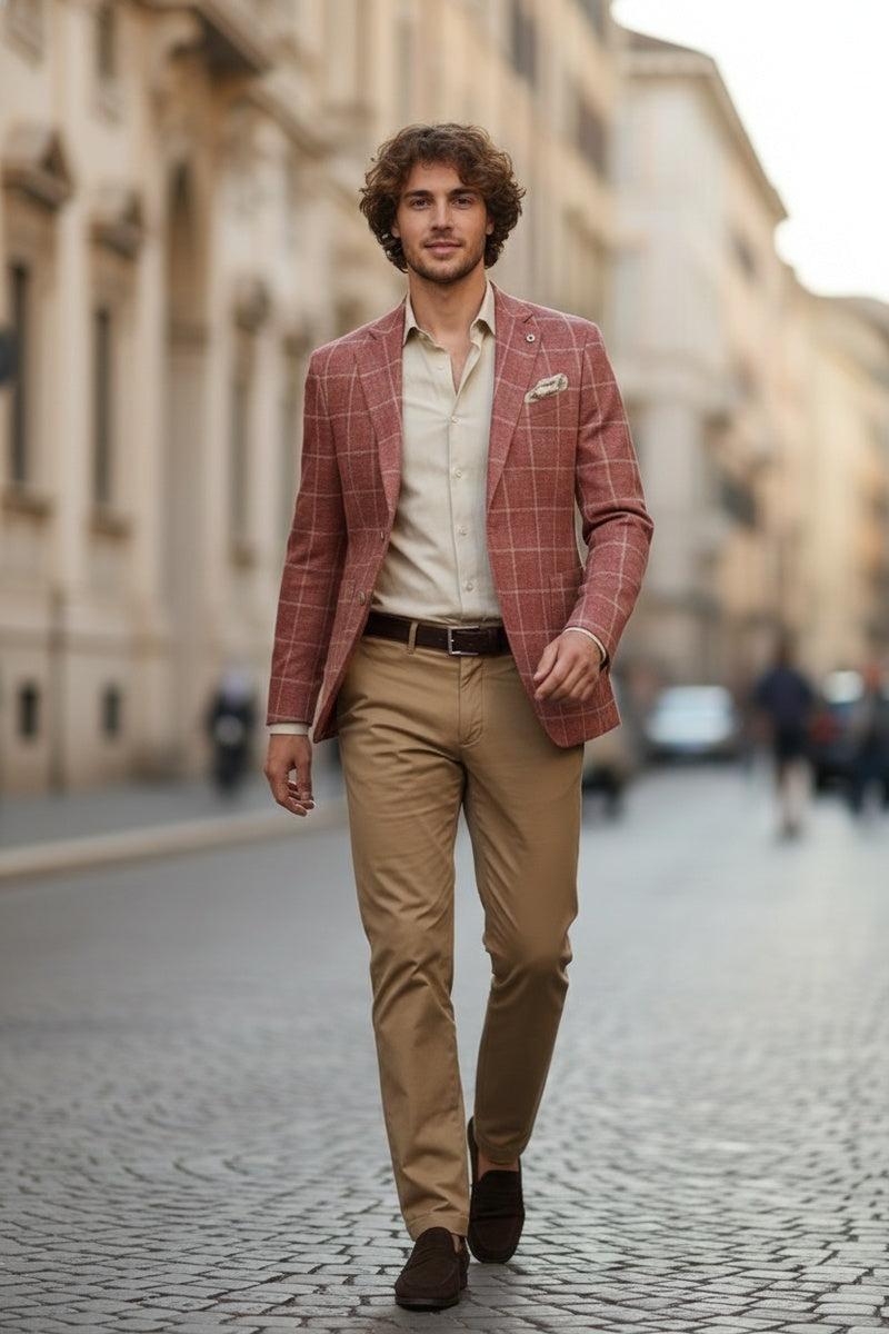 Crimson Windowpane Sports Jacket
