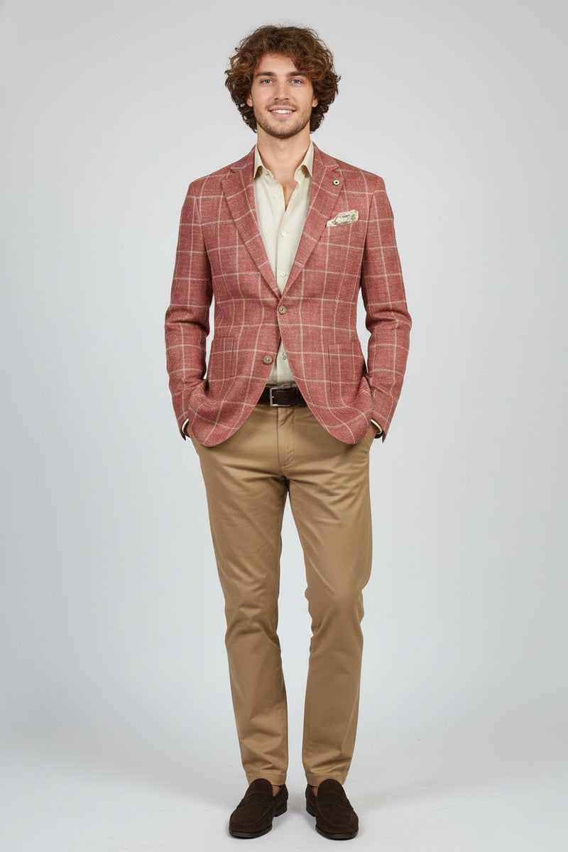 Crimson Windowpane Sports Jacket