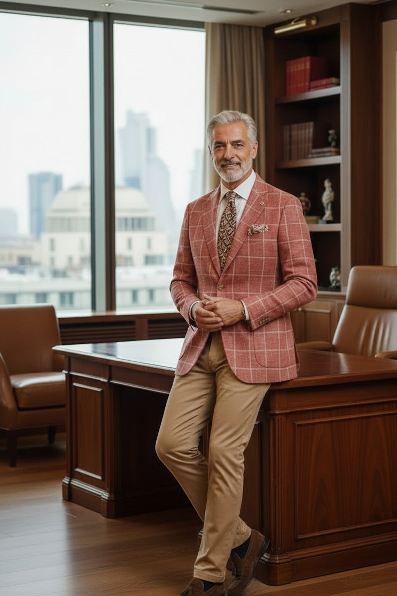 Crimson Windowpane Sports Jacket