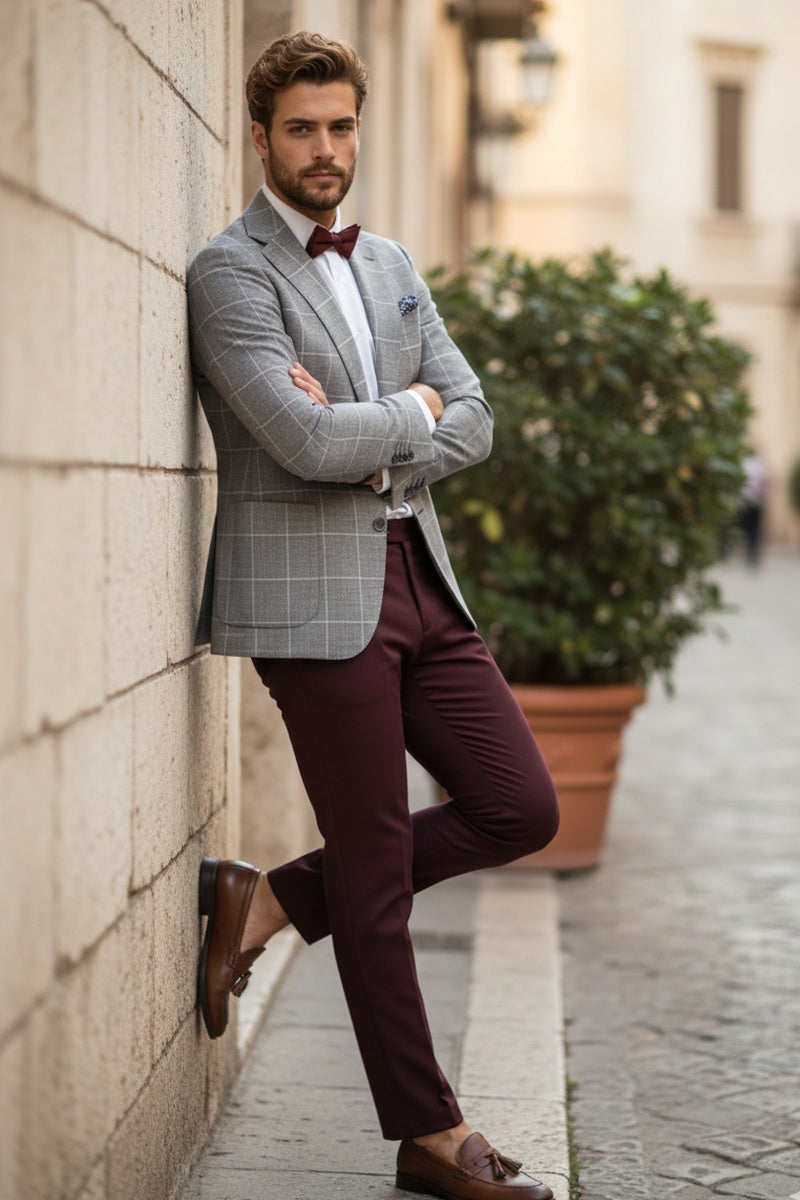 Grey Windowpane Sports Jacket