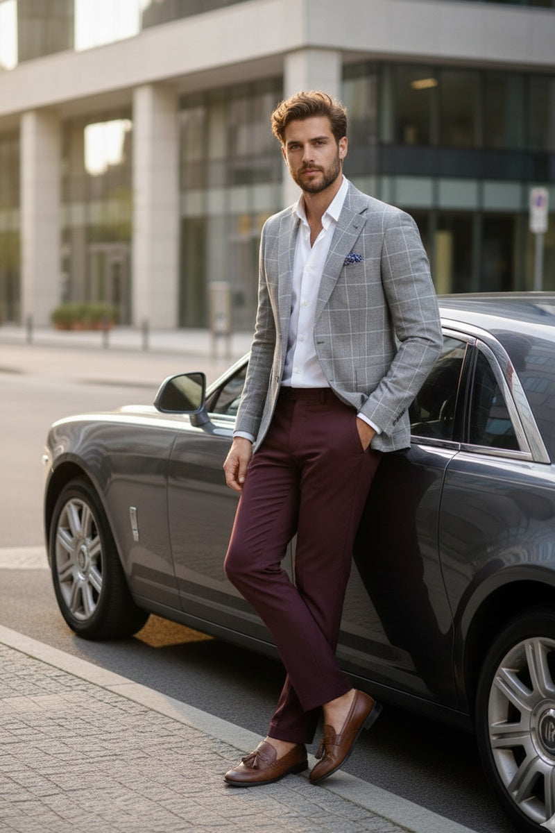 Grey Windowpane Sports Jacket