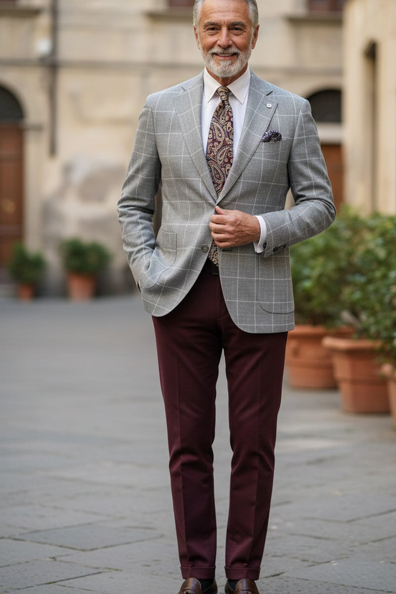 Grey Windowpane Sports Jacket