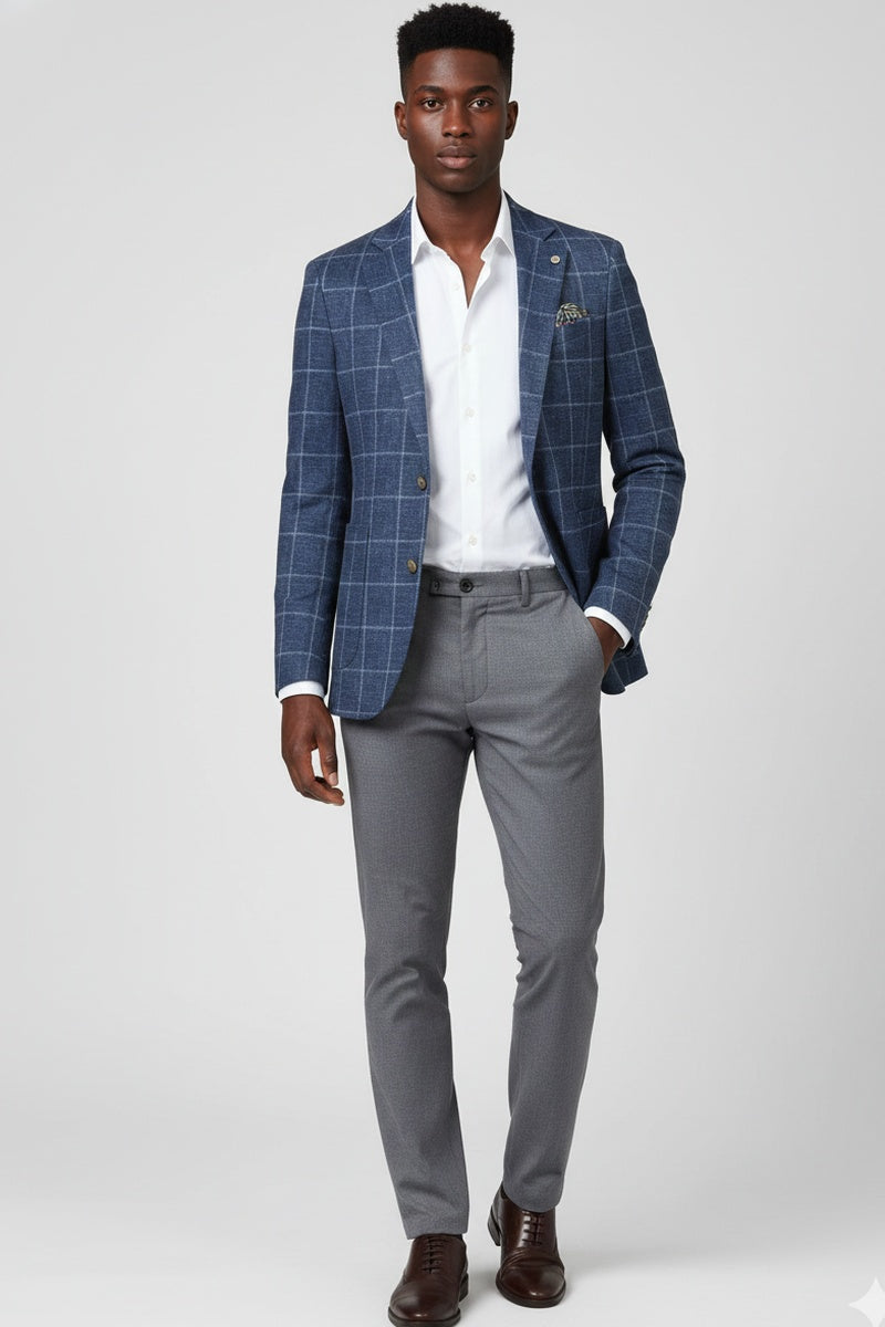 Blue Windowpane Sports Jacket – PolishedThreads.com
