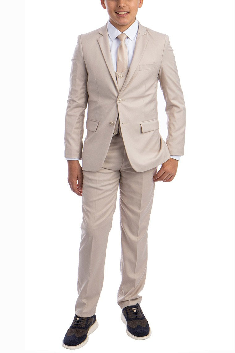 Perry Ellis "Noah" Perry Ellis Kids Light Tan 5-Piece Suit