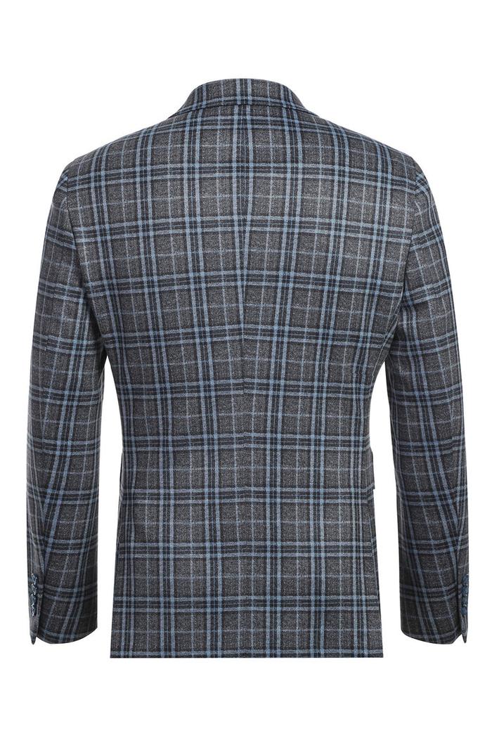 Grey & Blue Windowpane Sports Jacket
