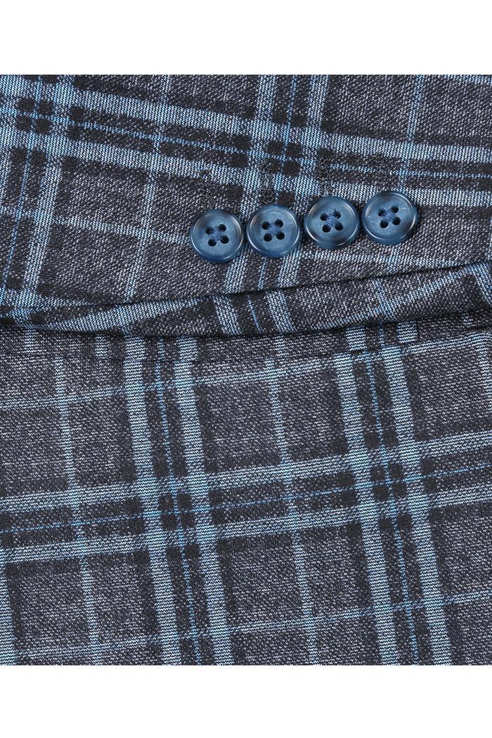 Grey & Blue Windowpane Sports Jacket