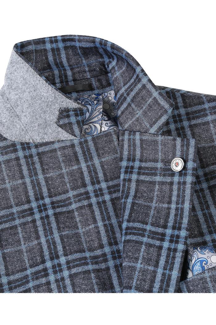 Grey & Blue Windowpane Sports Jacket