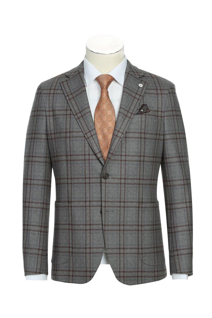 Grey Windowpane Sports Jacket