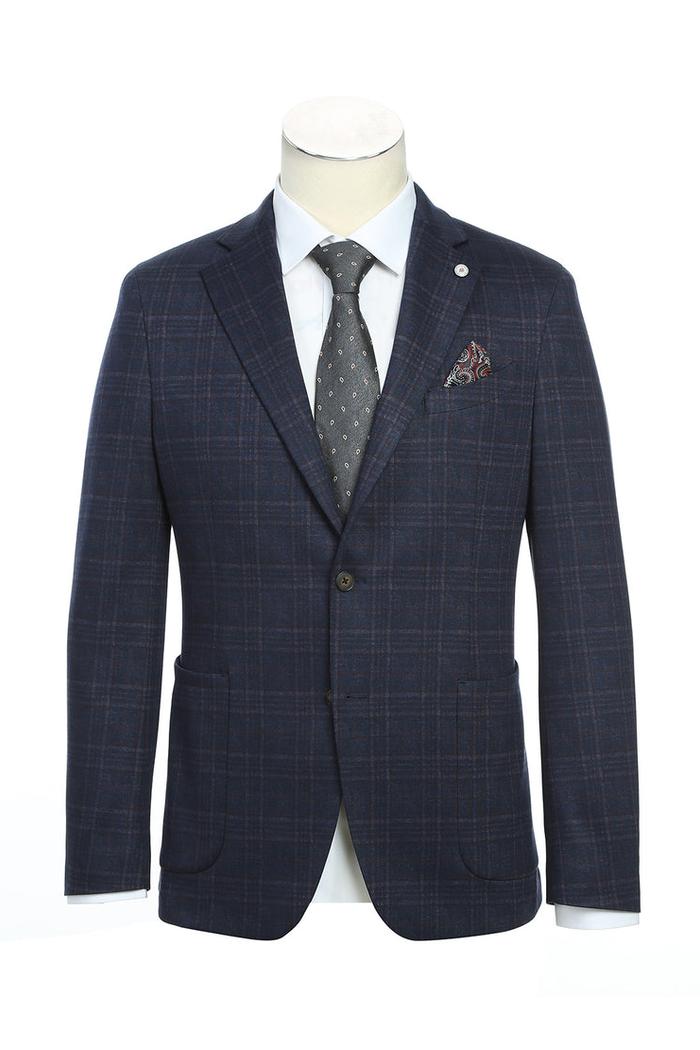 Navy Windowpane Sports Jacket