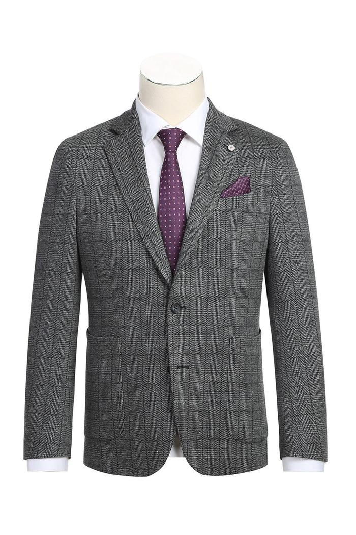Grey Windowpane Sports Jacket