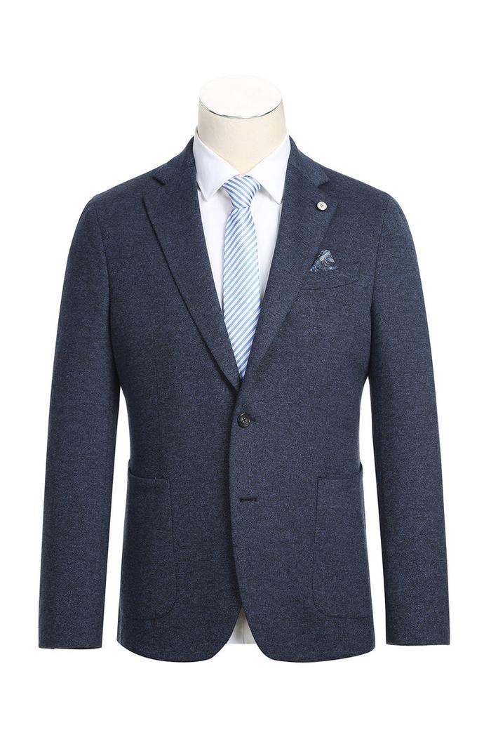 Navy Textured Sports Jacket