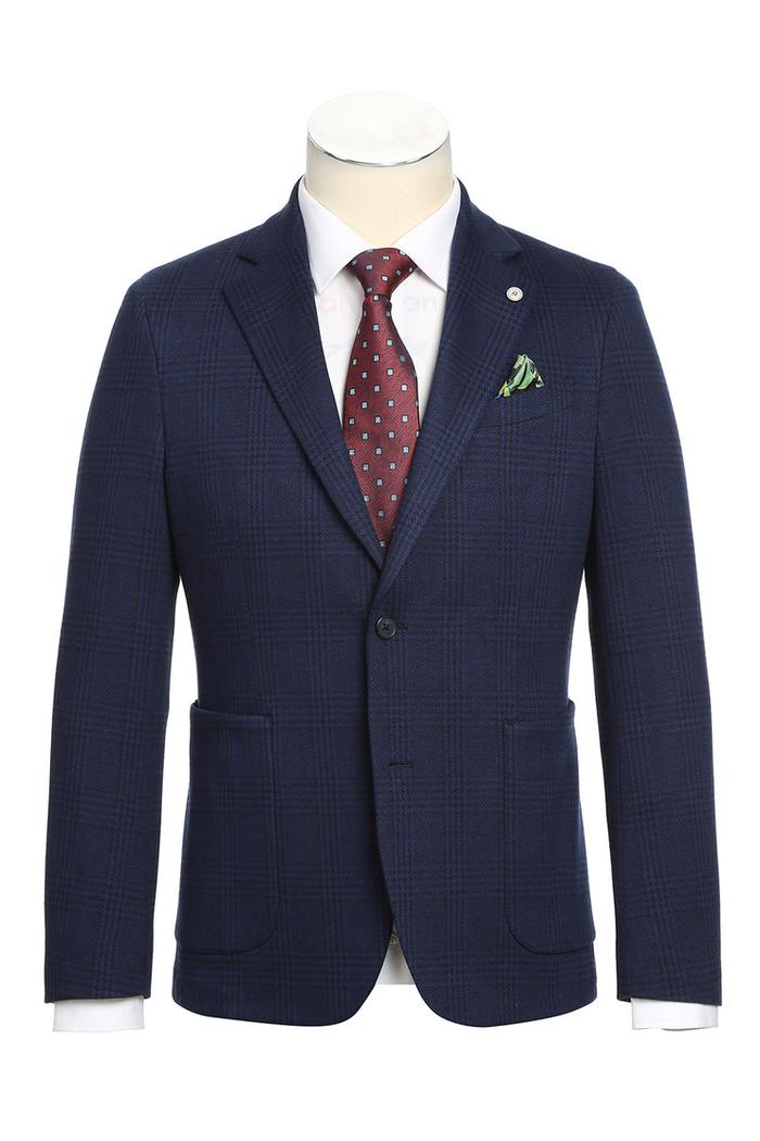 Royal Blue Windowpane Sports Jacket