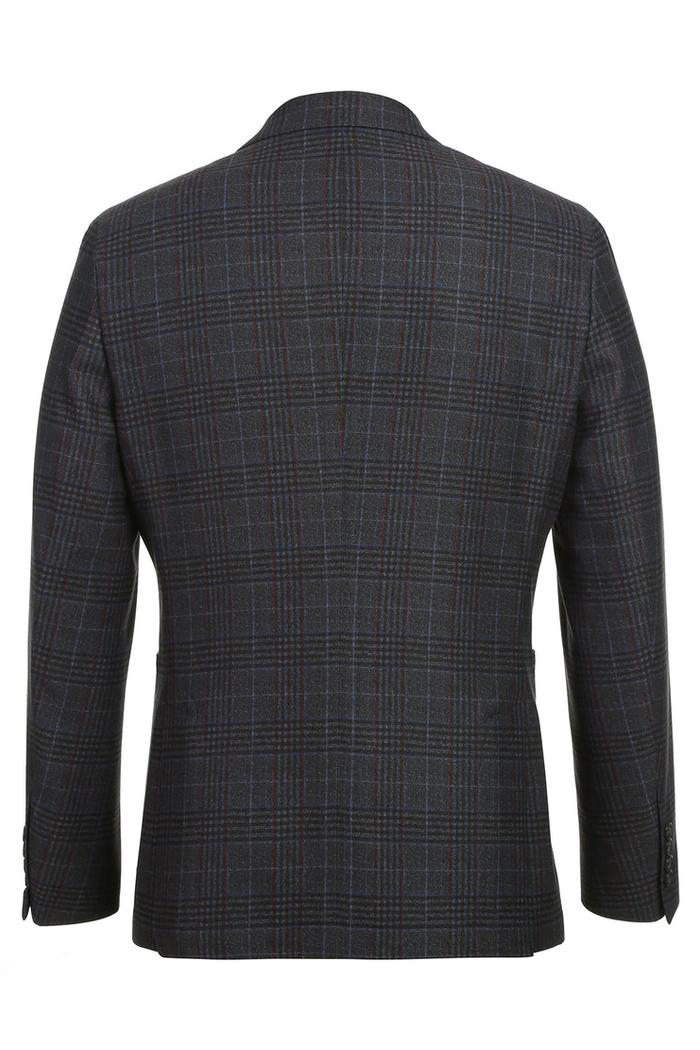 Blue & Black Windowpane Sports Jacket