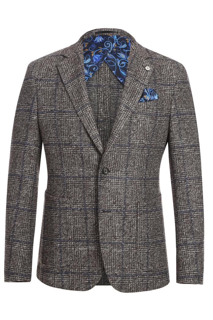 Beige Windowpane Sports Jacket