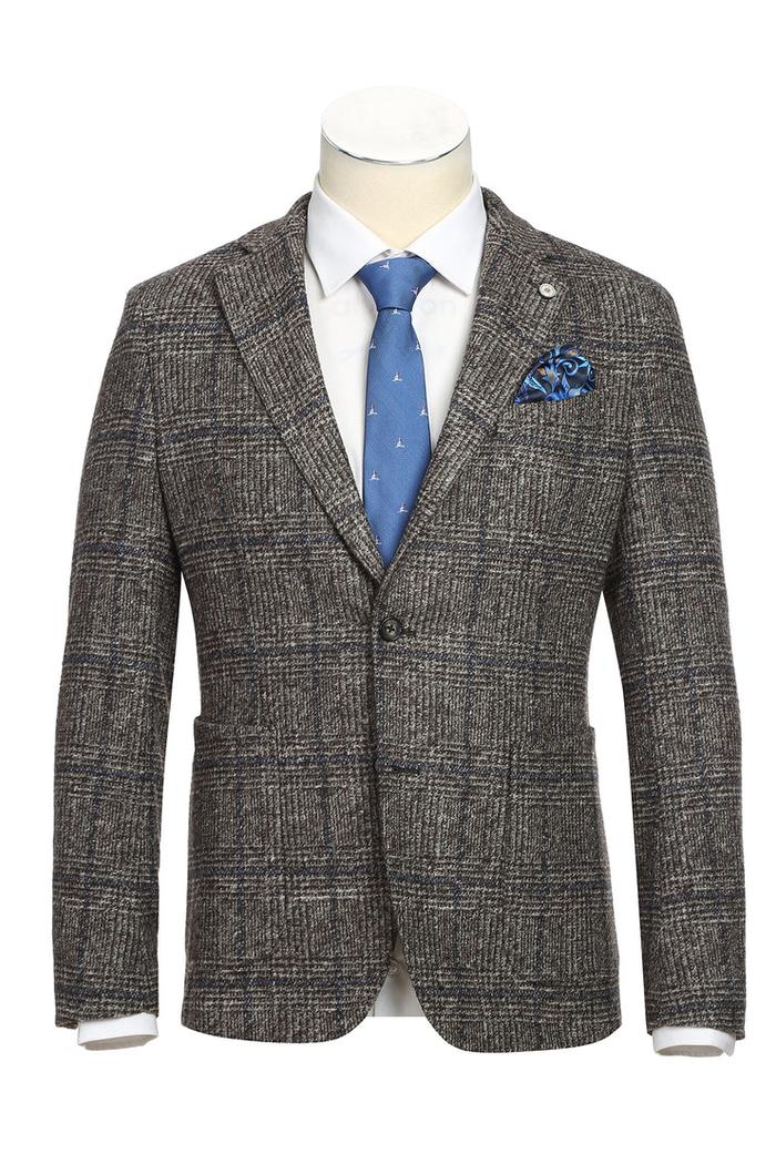 Beige Windowpane Sports Jacket