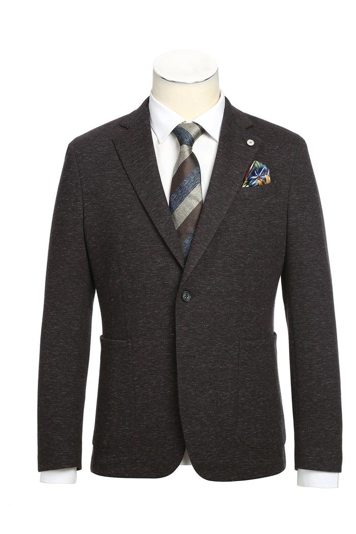 Dark Grey Textured Sports Jacket