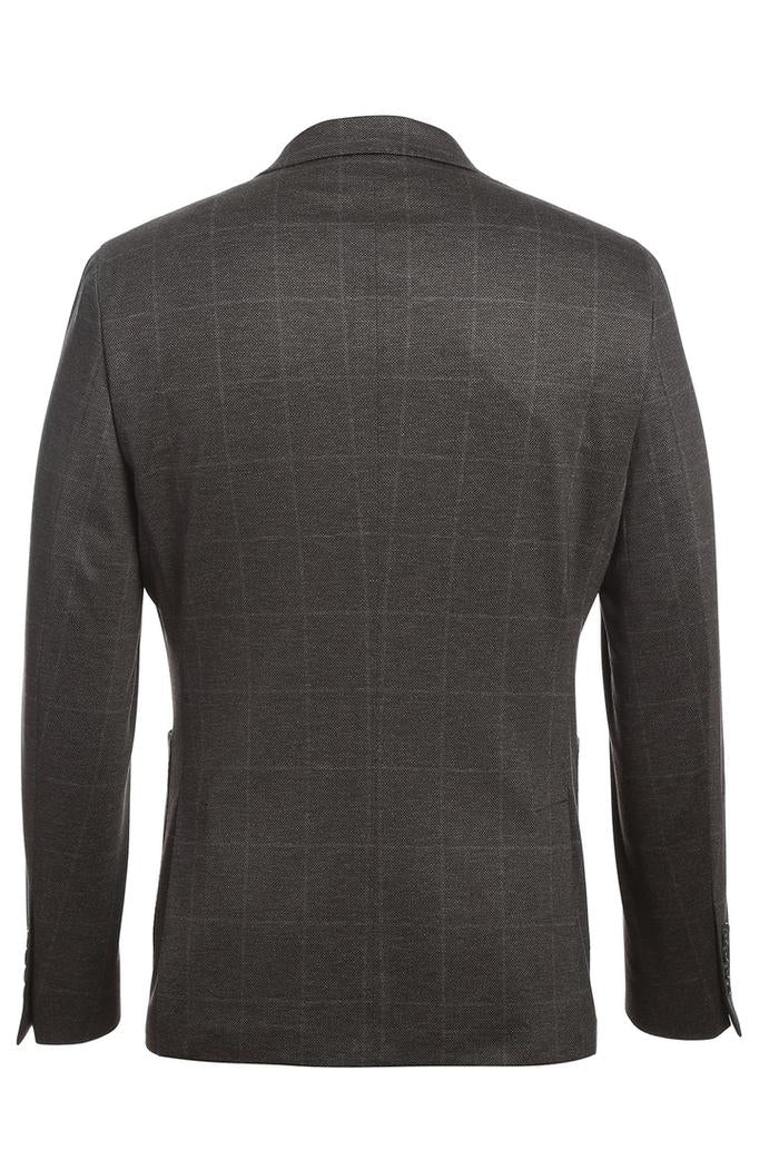 Dark Brown Windowpane Sports Jacket