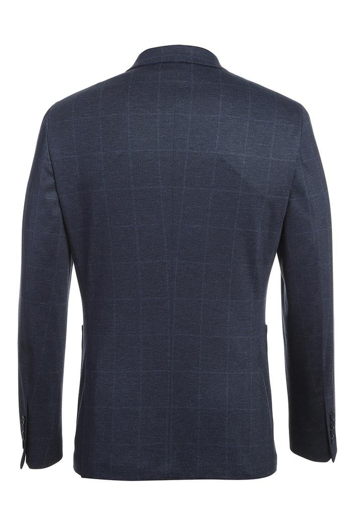 Dark Blue Windowpane Sports Jacket