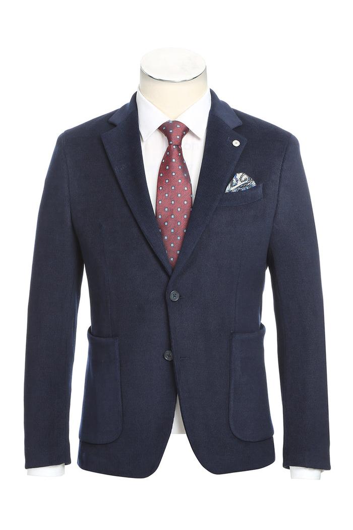 Navy Solid Sports Jacket