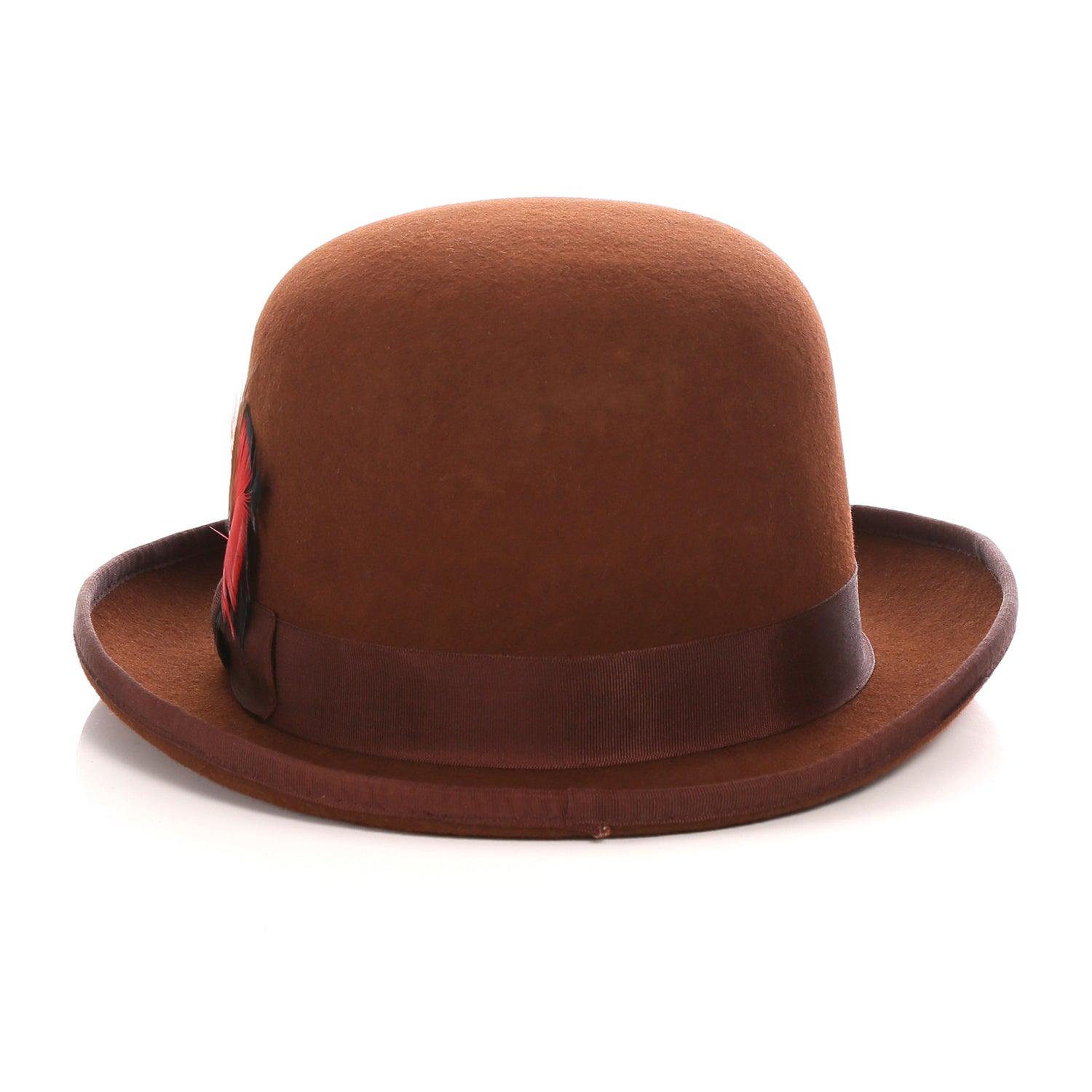 Premium Wool Derby Hat - Brown - Ferrecci USA 