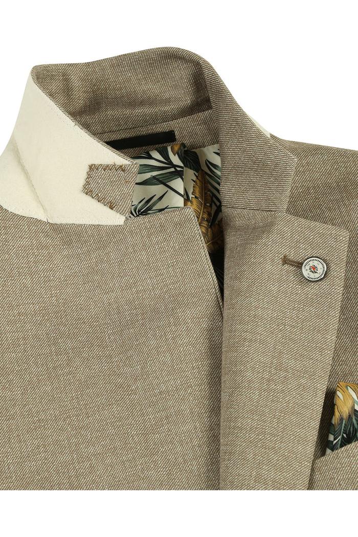 Beige Textured Sports Jacket