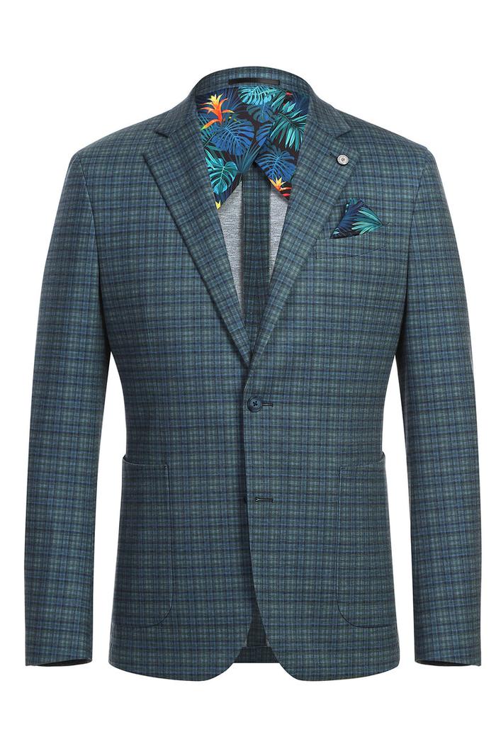 Green Plaid Sports Jacket