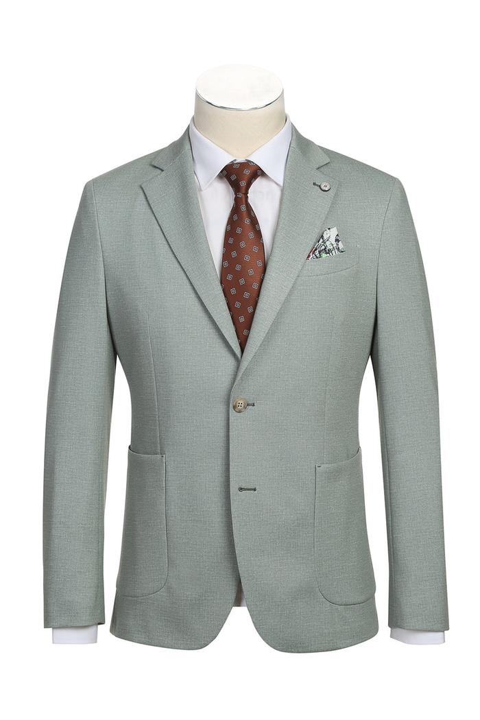 Light Green Textured Sports Jacket