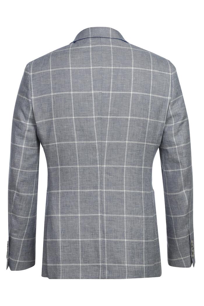 Blue & White Windowpane Sports Jacket