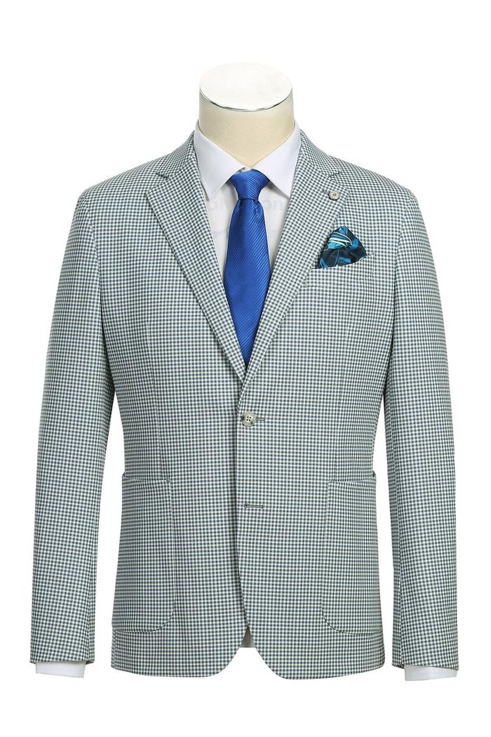 Blue & White Houndstooth Sports Jacket