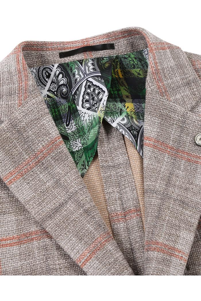 Beige Windowpane Sports Jacket