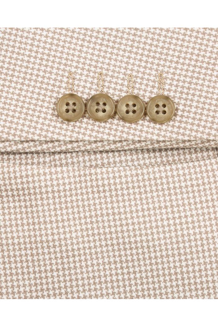 Beige Houndstooth Sports Jacket