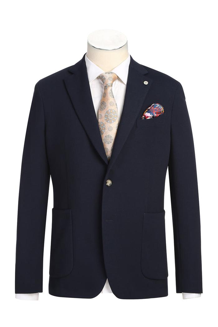 Navy Solid Sports Jacket