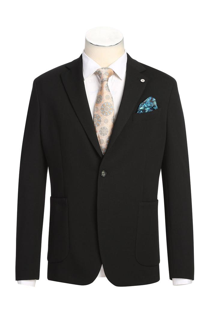 Black Solid Sports Jacket