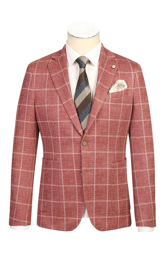 Crimson Windowpane Sports Jacket
